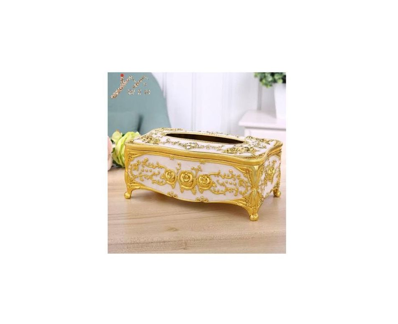 Serviettes Holder - White, Gold