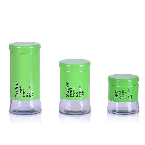 3Pcs Canister Set For Coffee Sugar Tea Storage Jars