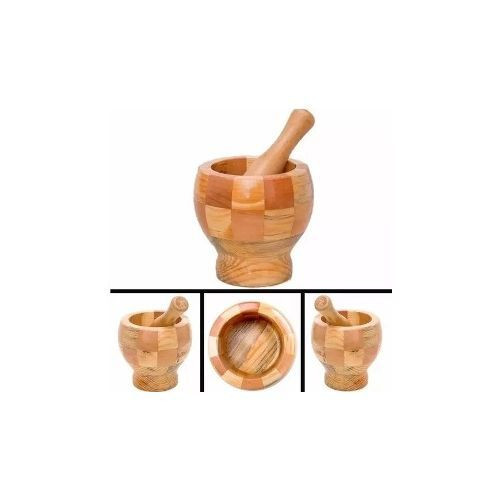 Grinding Wooden Mortar and Pestle