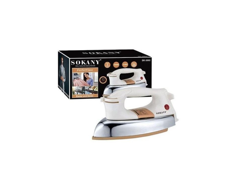 Sokany Automatic Electric Dry Flat Iron - Cream