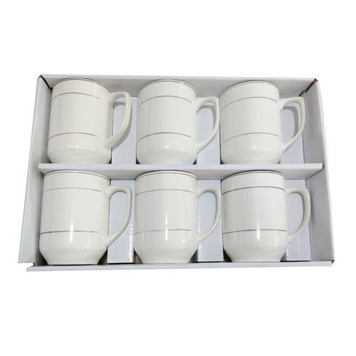 6 Pieces Set Of Espresso Coffee Tea Cups -White
