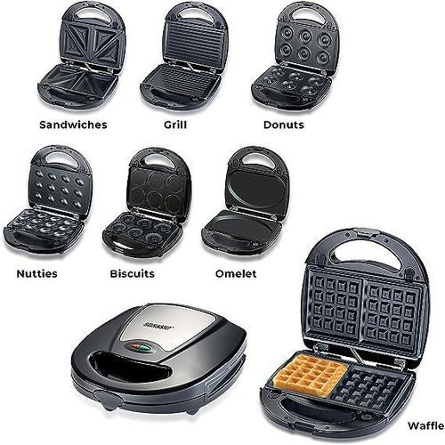 7 In 1 Original Snacks Maker For Making Biscuits Waffles Grill Sandwich Donuts Omellete-Black