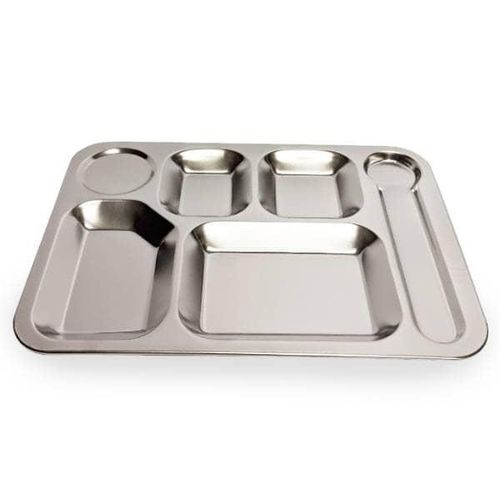 Stainless Steel Partitioned Serving Tray Platter For Serving Food At Functions