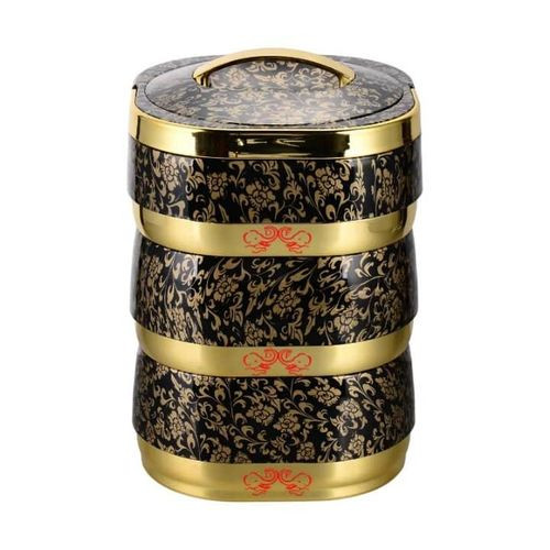 3 Layers Insulated Thermal Food Flask Lunch Box Serving Dish For Keeping Food Warm For Long Hours - Multicolor