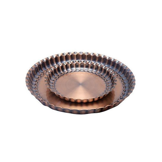 Metallic Platers/ Trays, 2pcs- Brown