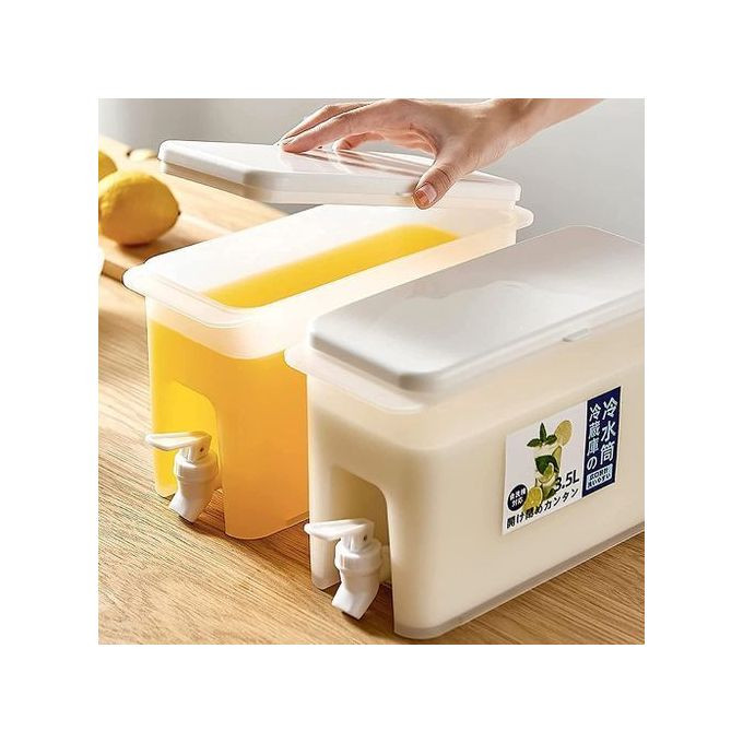 2L Fridge Beverage Dispenser With Faucet In Refrigerator Container, Colourless.