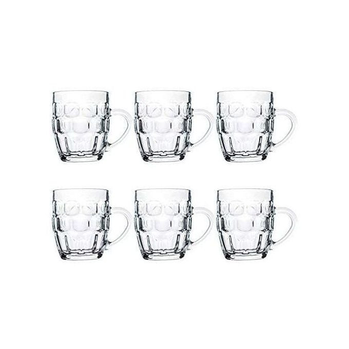 6 Pieces Of Dimpled Juice Beer Glasses Mugs- Colorless