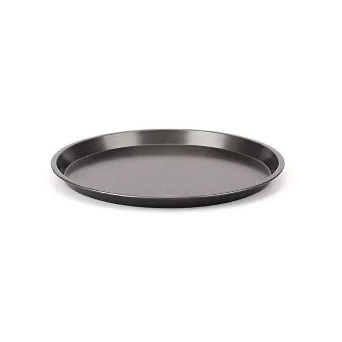 Non-Stick Pizza Steel Baking Round Oven Tray Pan, 30cm-Black.