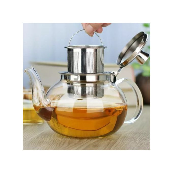 600 ml Glass Kettle Teapot With Infuser-Colorless