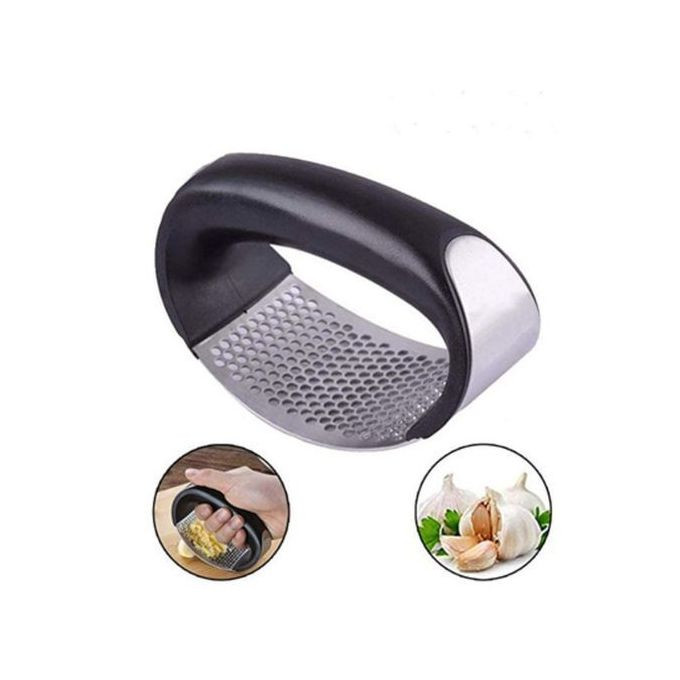 Stainless Steel Garlic Chopper Press Slicer - Silver, Black
