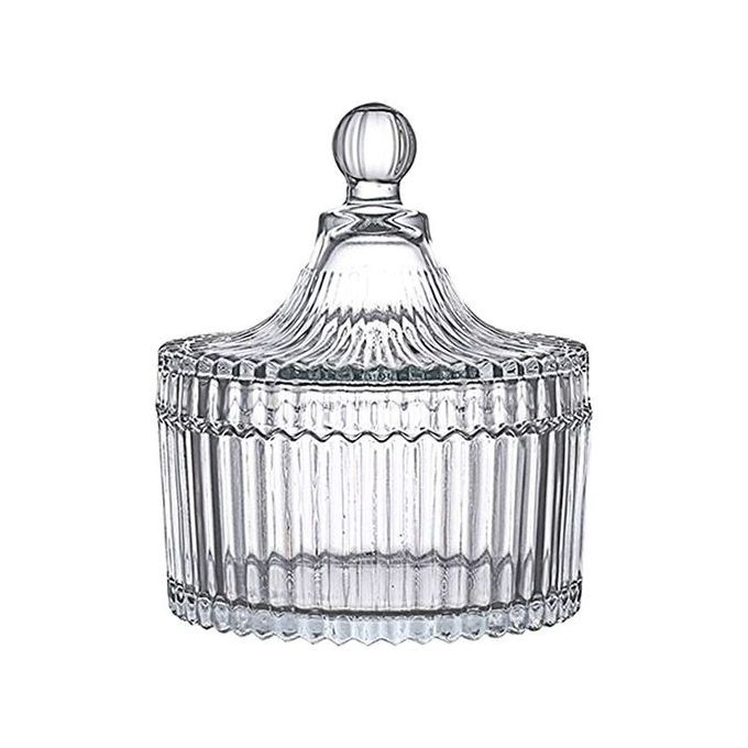 Lined Glass Sugar Bowl- Colorless