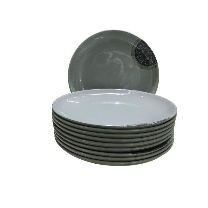 Heavy Melamine Plates - Gray