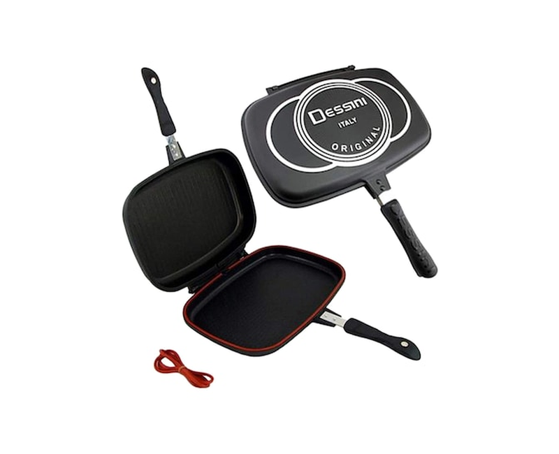Dessini 32cm Double Grill Pan Non Stick - Black