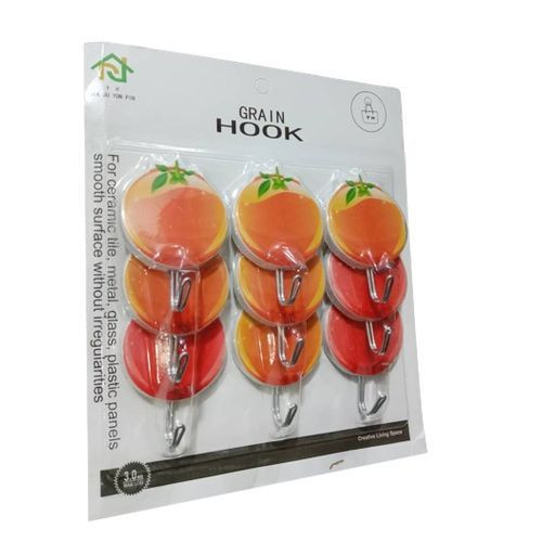 9 Pin Adhesive Strong Hooks With Varying Pretty Images-Multicolor