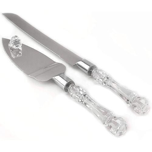 Cake Knife Server Slicer Cutter Pizza Shovel Decorating Tool Set, Silver.