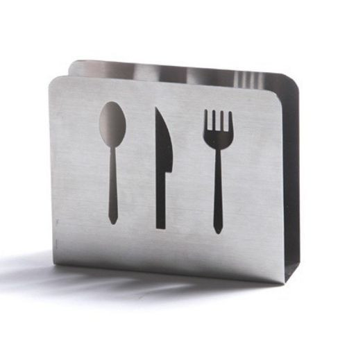 Stainless Steel Napkin Holder - Silver.