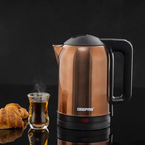 Geepas 1.8 Litres Stainless Steel Electric Kettle Boil Dry Protection and Automatic Cut-Off, Perfect for Boiling Water, Milk, Tea-Multi