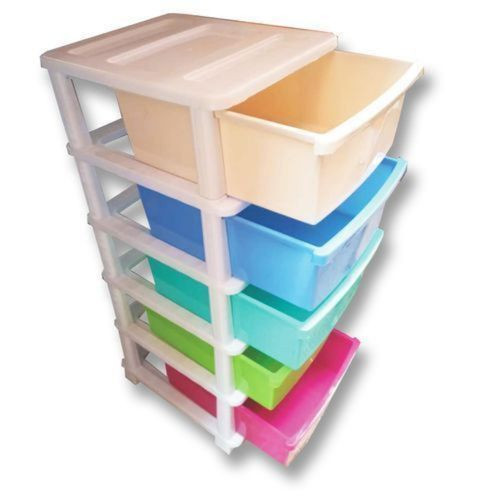 5 Tier Modern Plastic Laundry Basket Storage-Multicolor