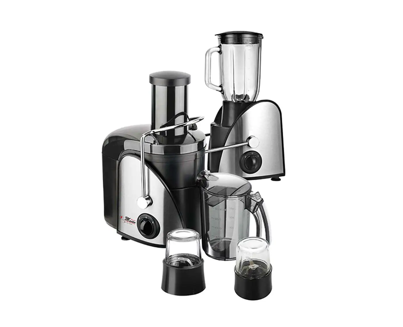 4 In 1 Electric Fruits Juicer For Blending Grinding Milling And Processing-Black/Silver