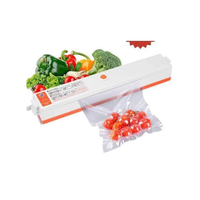 Food Vacuum Sealer Packaging Machine Sealer With 10 x Food Grade Packaging Bags - White