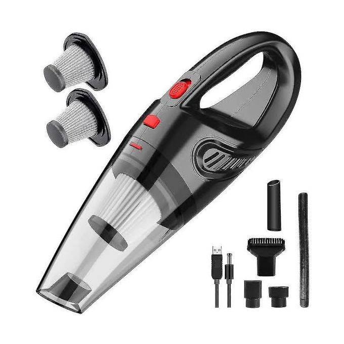 Portable Auto Home, Car Vacuum Cleaner Dust Busters , Hand Vacuum Cordless Rechargeable Low Noise Wet and Dry Use -Black.