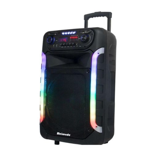 Professional Large Rechargeable Speaker System With 2 Microphones And A Remote Control For Parties Disco Spreading The Gospel -Black