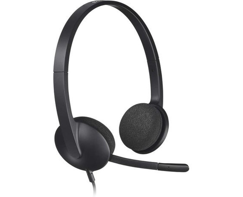 USB Computer Headset H340 - Stereo USB - Wired - 20 Hz - 20 kHz - Over-The-Head- Black