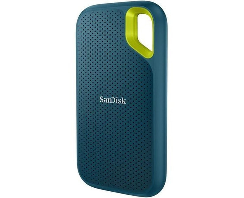 San Disk 2TB Extreme Portable SSD - Up to 1050MB/s, USB-C, USB 3.2 Gen 2, IP65 Water and dust Resistance, Updated Firmware, Sky Blue - External Solid State Drive - SDSSDE61-2T00-G25B - Multicolor