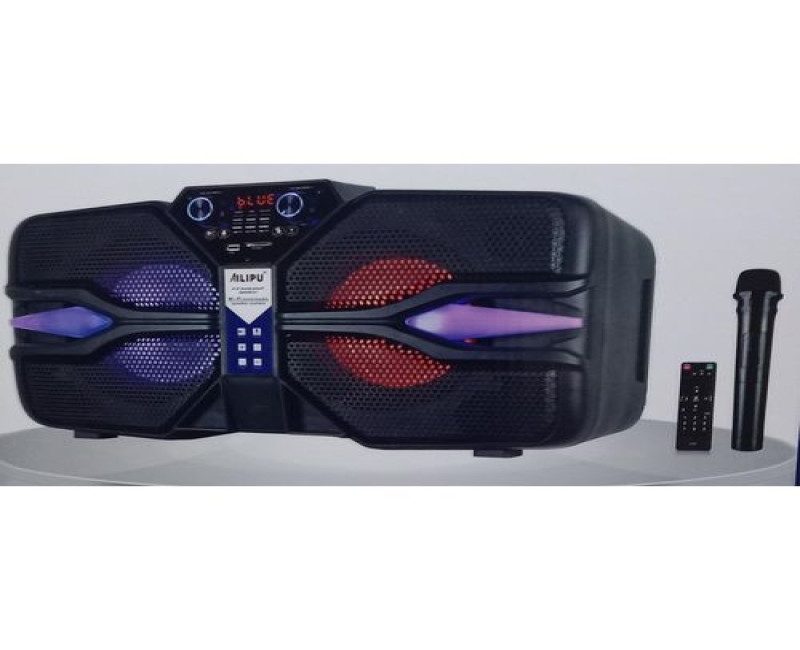 Powerful Subwoofer Home Theatre System With Led Lights Remote Control And Microphone-Black