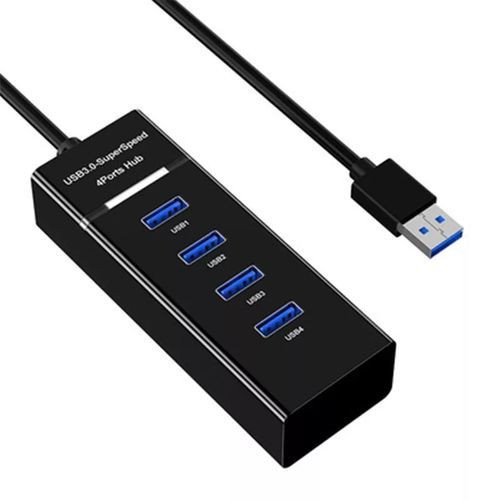 High Speed 3.0 Usb Hub With 4 Ports For Electronic Devices-Black