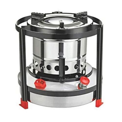 Paraffin Stove - Kerosene Stove, High Fuel Capacity & Stands - Silver