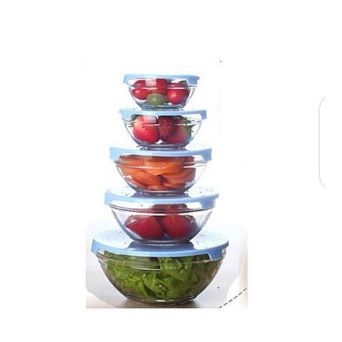 5Pcs Glass Bowl Set Clear