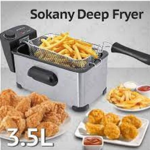 3.5 Litres Electric Stainless Steel Deep Fryer - Silver,Black