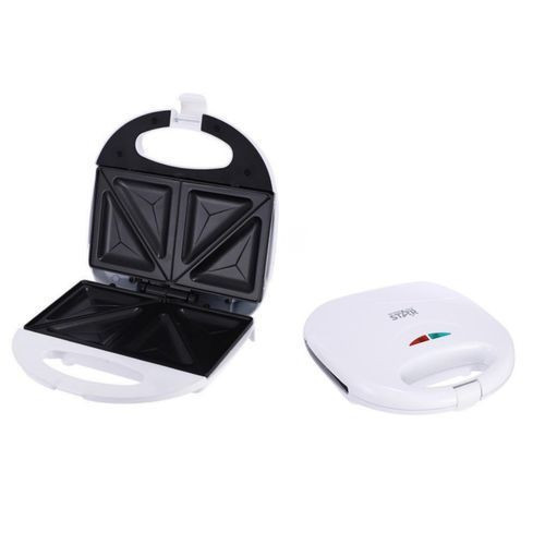 2 Slice Sandwich Maker, Waffle Plate - White