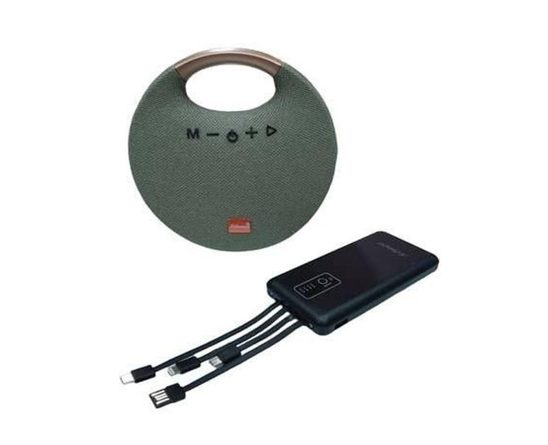 Bluetooth Speaker And 4 Cables Power Bank-Multicolor