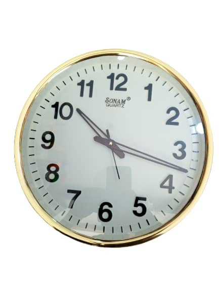SONAM Wall Clock - Gold,White
