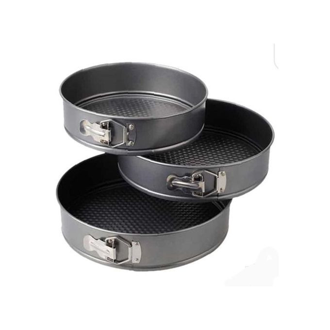 3Pcs Round Cake Mould Non-stick Bakeware Set - Black