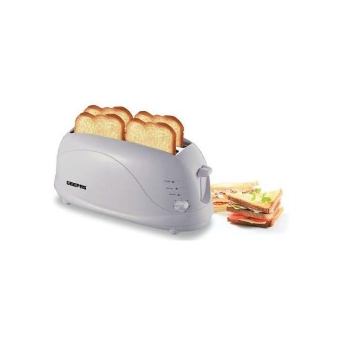 Geepas 4 Slice Bread Toaster - White