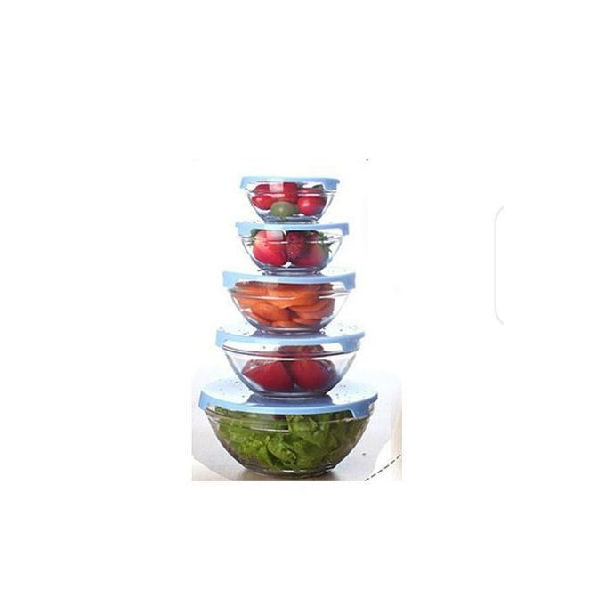 5Pcs Glass Bowl Set Clear - Transparrent