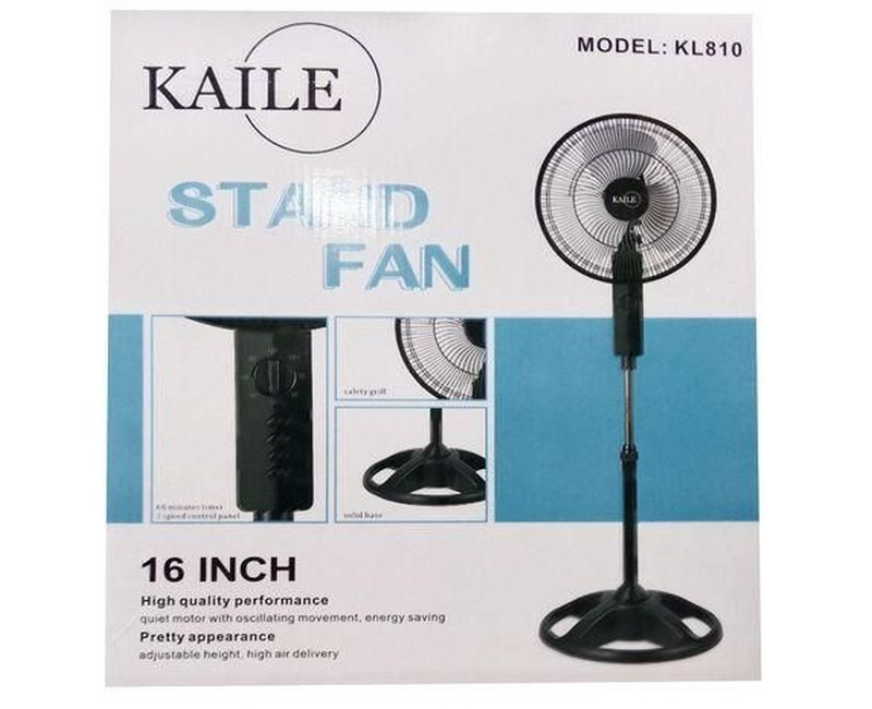 Kaile High Quality Perfomance 16 Inch Stand Fan-Black