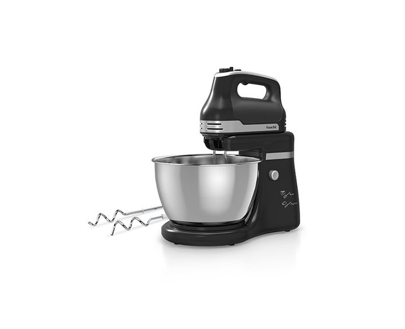 Stand Mixer With Stainless Steel Mixing Bowl, 4.5L - Black Saachi