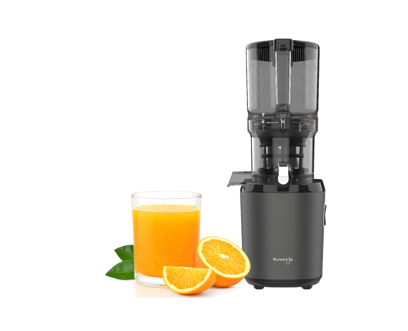 Slow Juicer, 75 mm Filling Opening, Juicer with Two Filters for Vegetables and Fruit, Baby Food and Ice Cream, Silent, Juice Recipe, Pre-Cleaning Function, Vertical- Silver Hoffmans