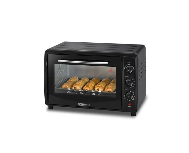 45 Litres Double Glass Door Electric Oven Grill Toaster - Black. Sanford