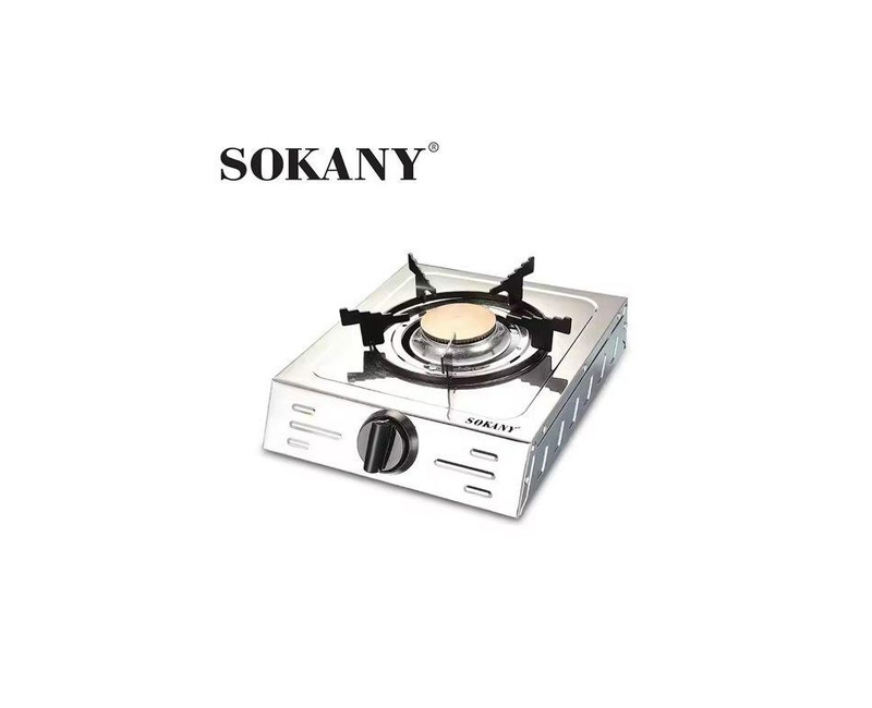 1 Burner Gas Cooker Table-Top Gas Stove Hob Hot Plate For Heavy And Large Pot Pans- Silver Sokany