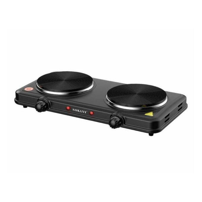 Sokany Double Solid Electric Hotplate - Black
