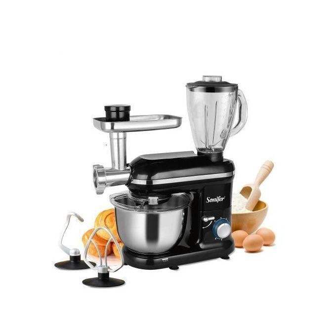 Sonifer 5.5L ,6 Speed Stand Dough Mixer, 3 ln 1 - Black.