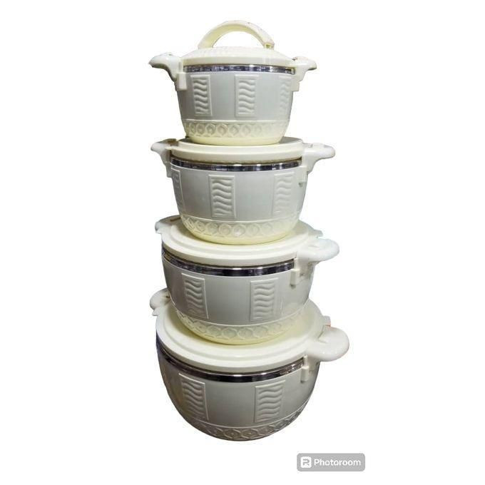 4Pcs Self Food Warmer Casseroles, Serving Dishes - White