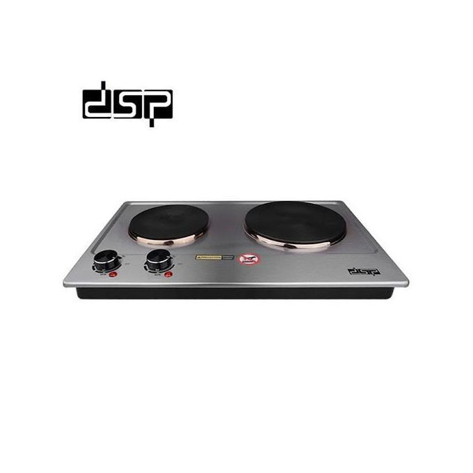 Portable Electric Stove Double Burner 1500W Hot Plate solid - Silver
