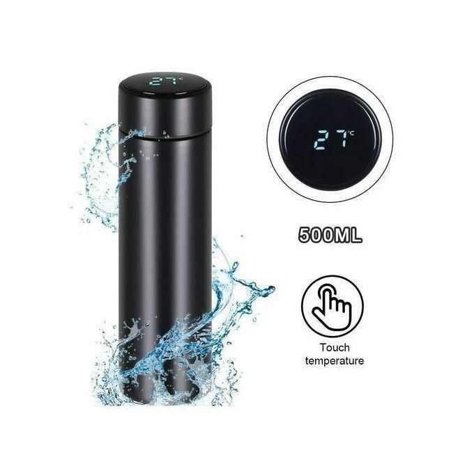 Insulated Water Bottle With Temperature Indicator - Black