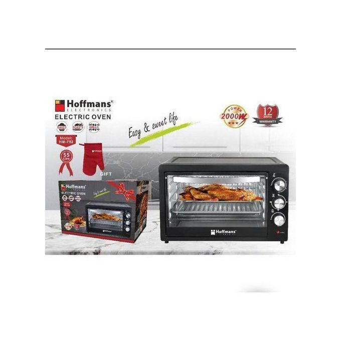 Hoffmans 55L/ 55 liters Electric Oven with rotisserie - Black